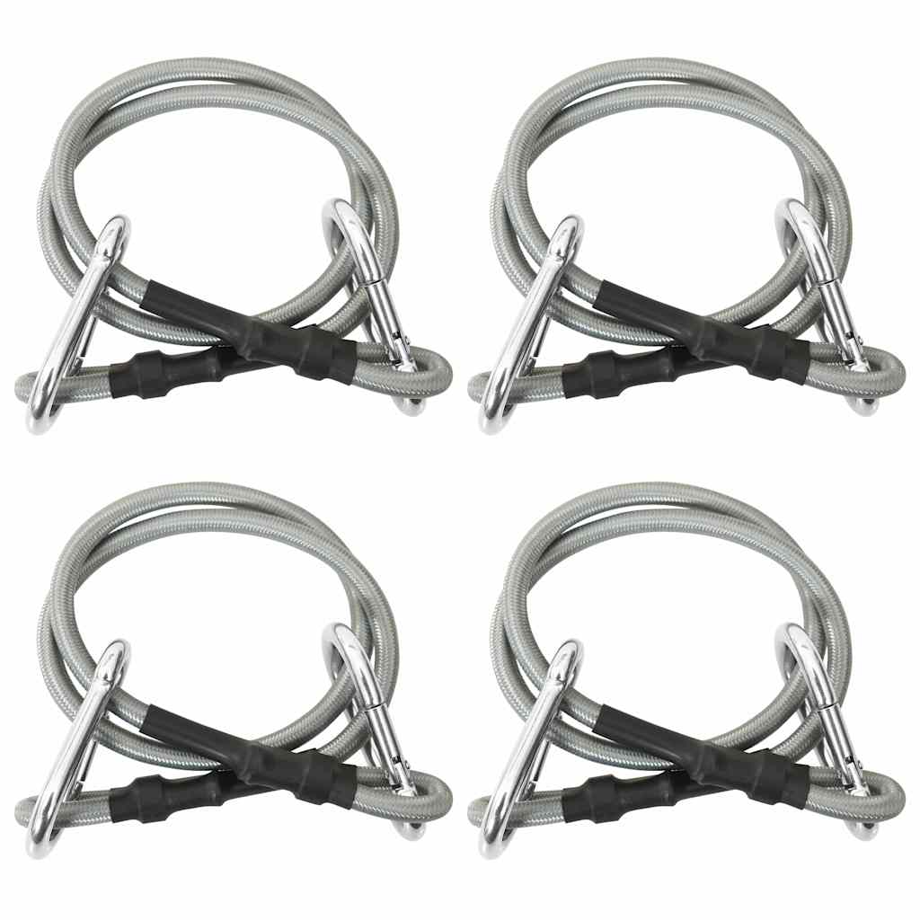 Seile mit Karabiner 4 Stk. Gummi