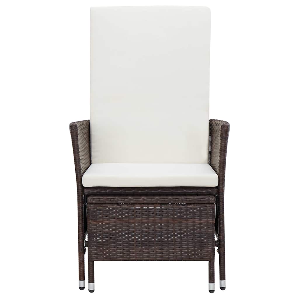 Garten-Liegestuhl mit Auflagen Poly Rattan Braun