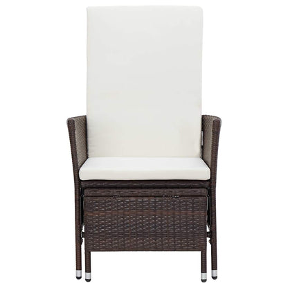 2-tlg. Garten-Lounge-Set mit Kissen Poly Rattan Braun