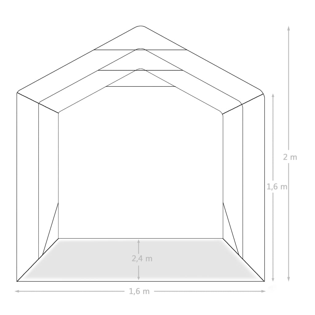 Garagenzelt PVC 1,6x2,4 m Grün