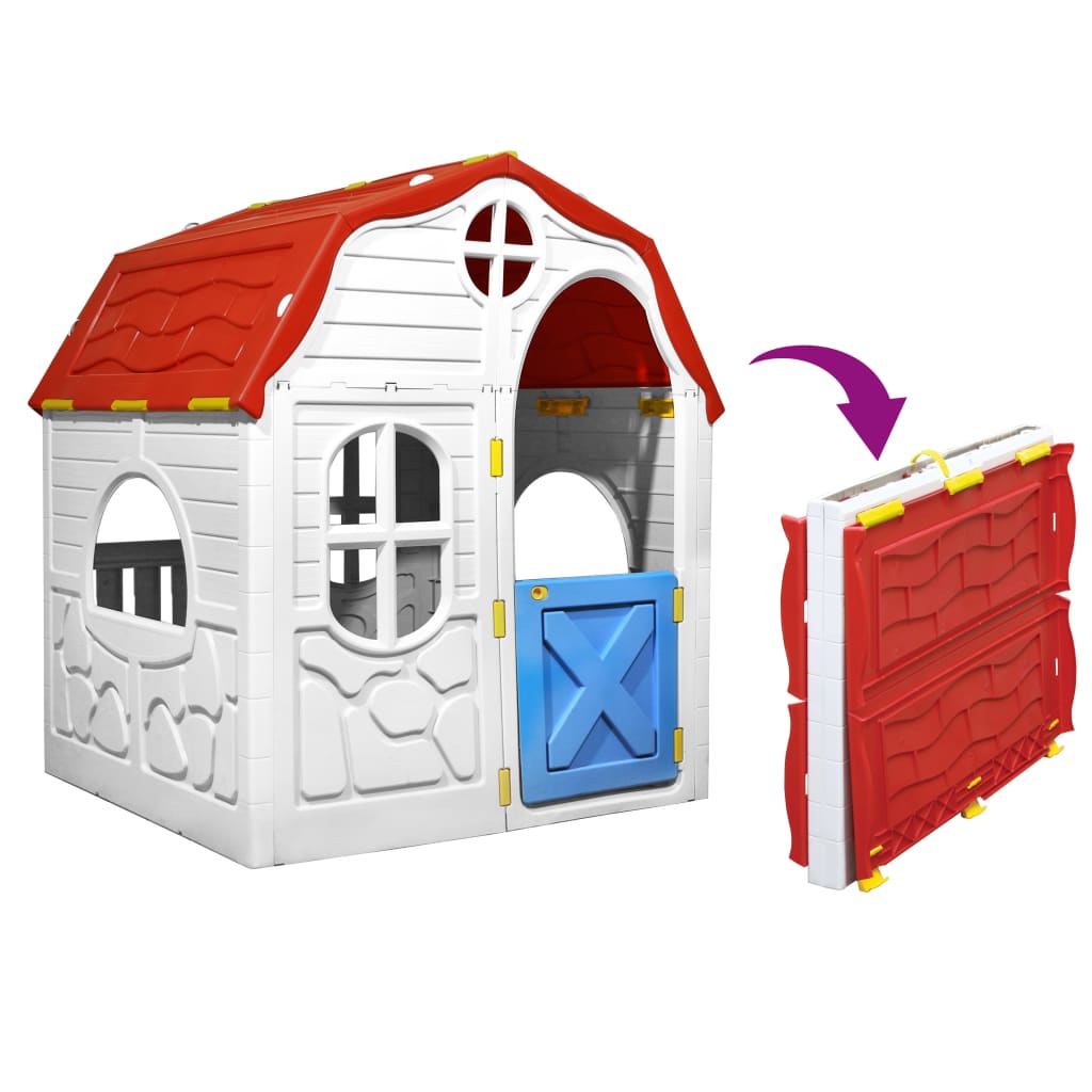 Cabane pliable pour enfants avec porte et fenêtres fonctionnelles