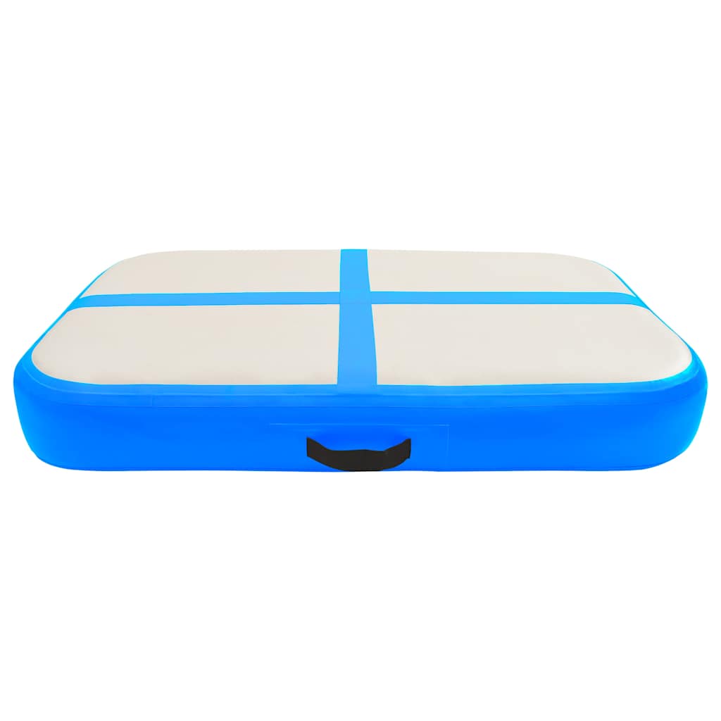 Aufblasbare Gymnastikmatte mit Pumpe 60x100x10 cm PVC Blau