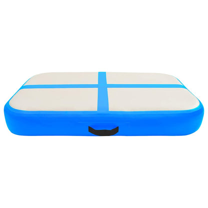 Aufblasbare Gymnastikmatte mit Pumpe 60x100x10 cm PVC Blau