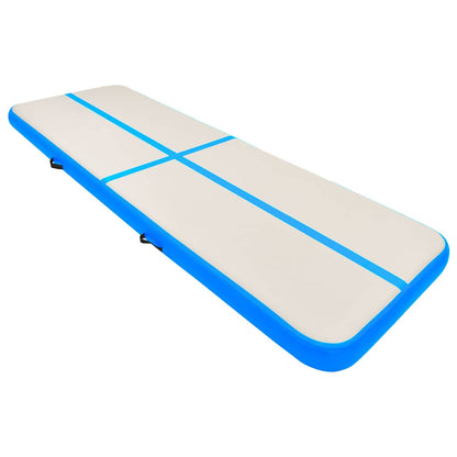 Aufblasbare Gymnastikmatte mit Pumpe 500x100x15 cm PVC Blau
