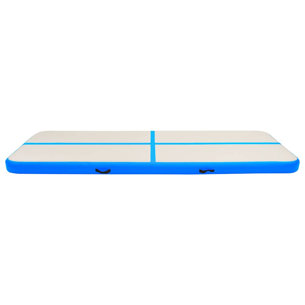 Aufblasbare Gymnastikmatte mit Pumpe 500x100x15 cm PVC Blau
