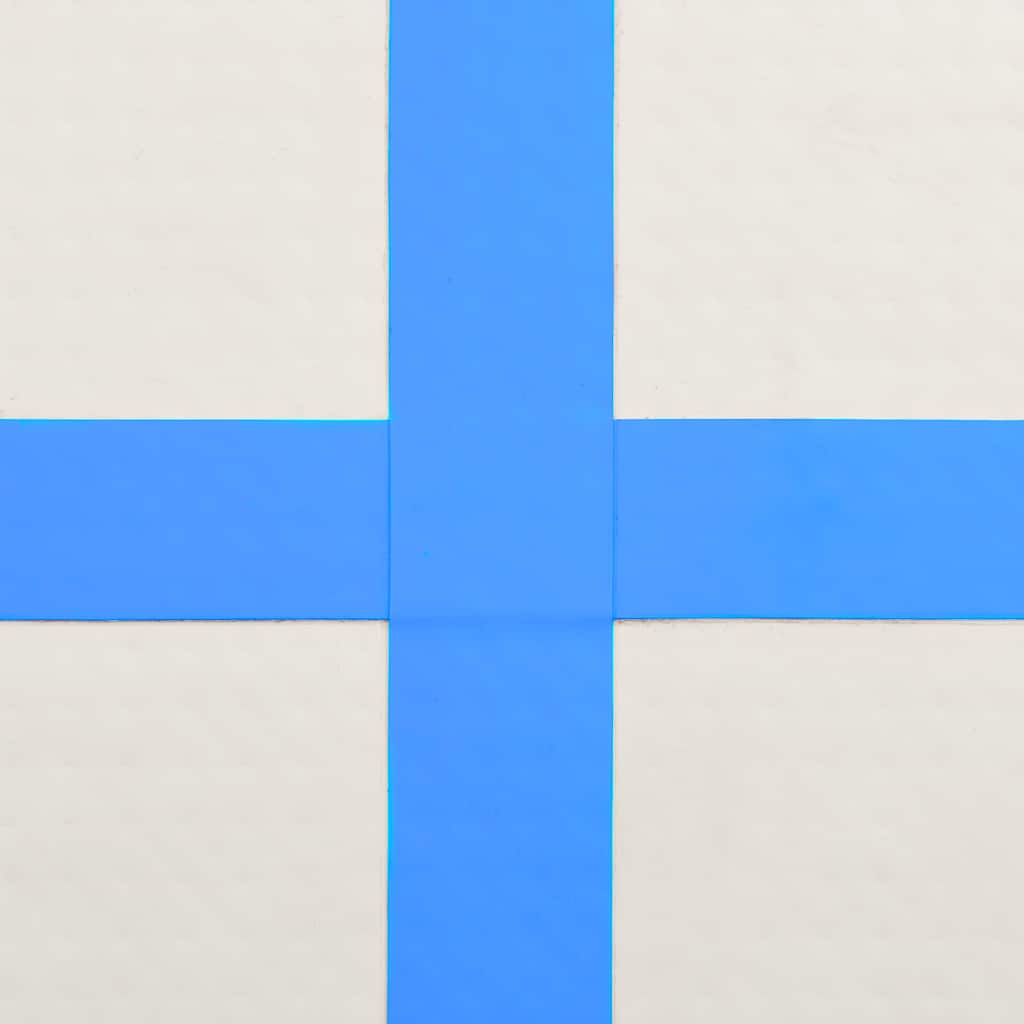 Aufblasbare Gymnastikmatte mit Pumpe 500x100x15 cm PVC Blau