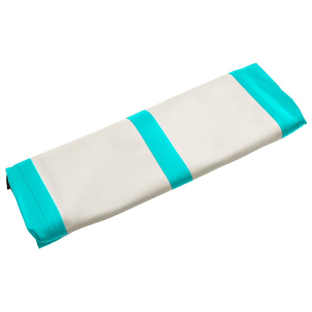 Aufblasbare Gymnastikmatte mit Pumpe 500x100x20 cm PVC Grün