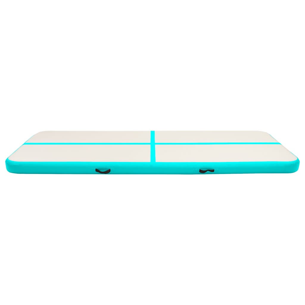 Aufblasbare Gymnastikmatte mit Pumpe 500x100x20 cm PVC Grün