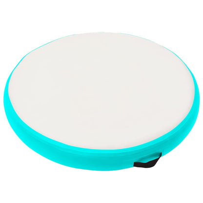Aufblasbare Gymnastikmatte mit Pumpe 100x100x15 cm PVC Grün