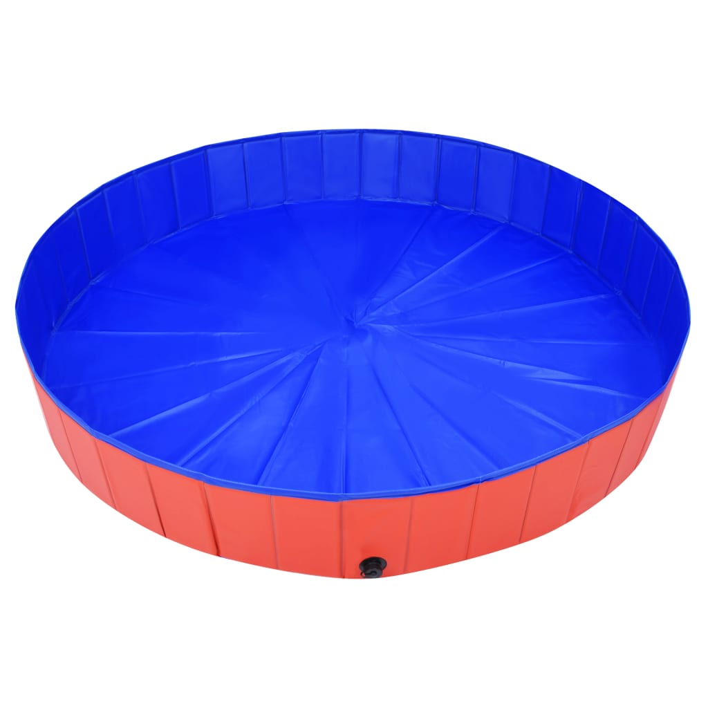 Dog Pool Foldable Red 200x30 cm PVC
