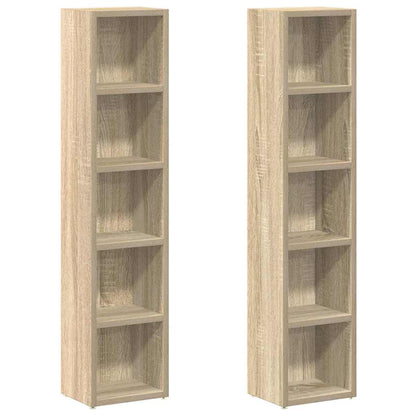 CD-Regale 2 Stk. Sonoma-Eiche 21x16x93,5 cm Holzwerkstoff