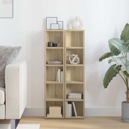 CD-Regale 2 Stk. Sonoma-Eiche 21x16x93,5 cm Holzwerkstoff