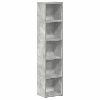 CD-Regale 2 Stk. Betongrau 21x16x93,5 cm Holzwerkstoff