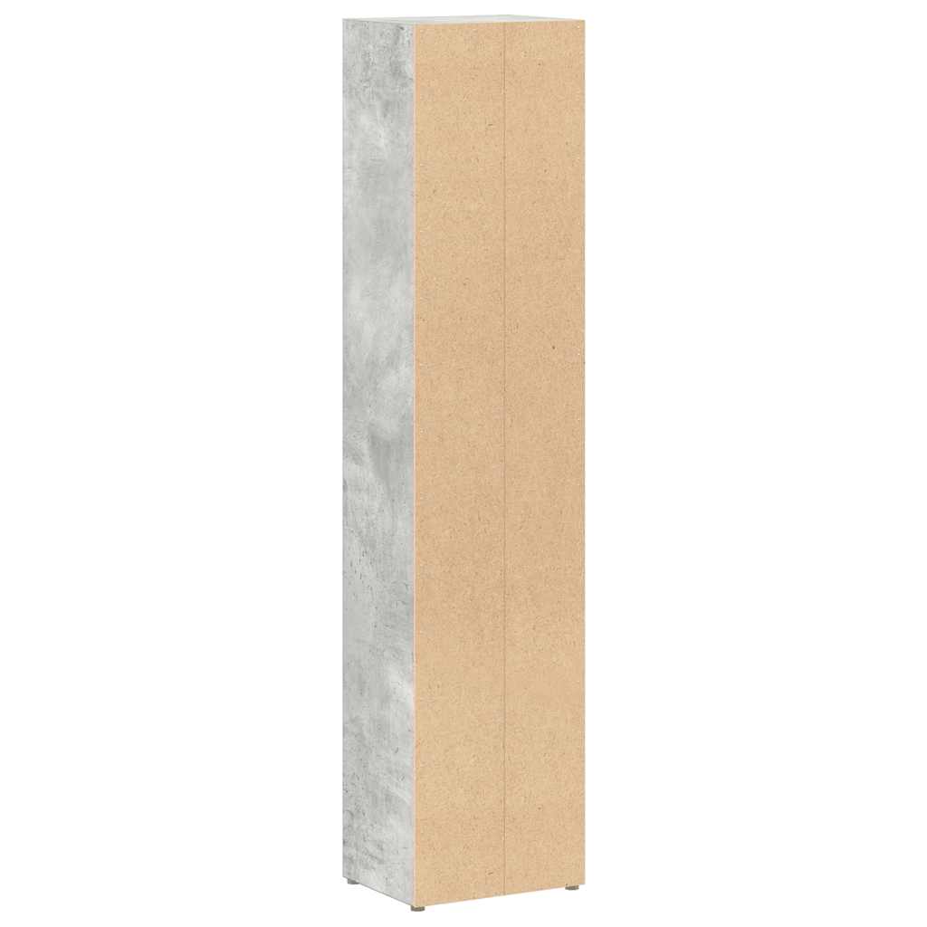 Etagères CD 2 pièces. Gris béton 21x16x93,5 cm matériau bois.