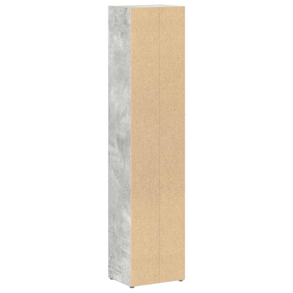 CD-Regale 2 Stk. Betongrau 21x16x93,5 cm Holzwerkstoff