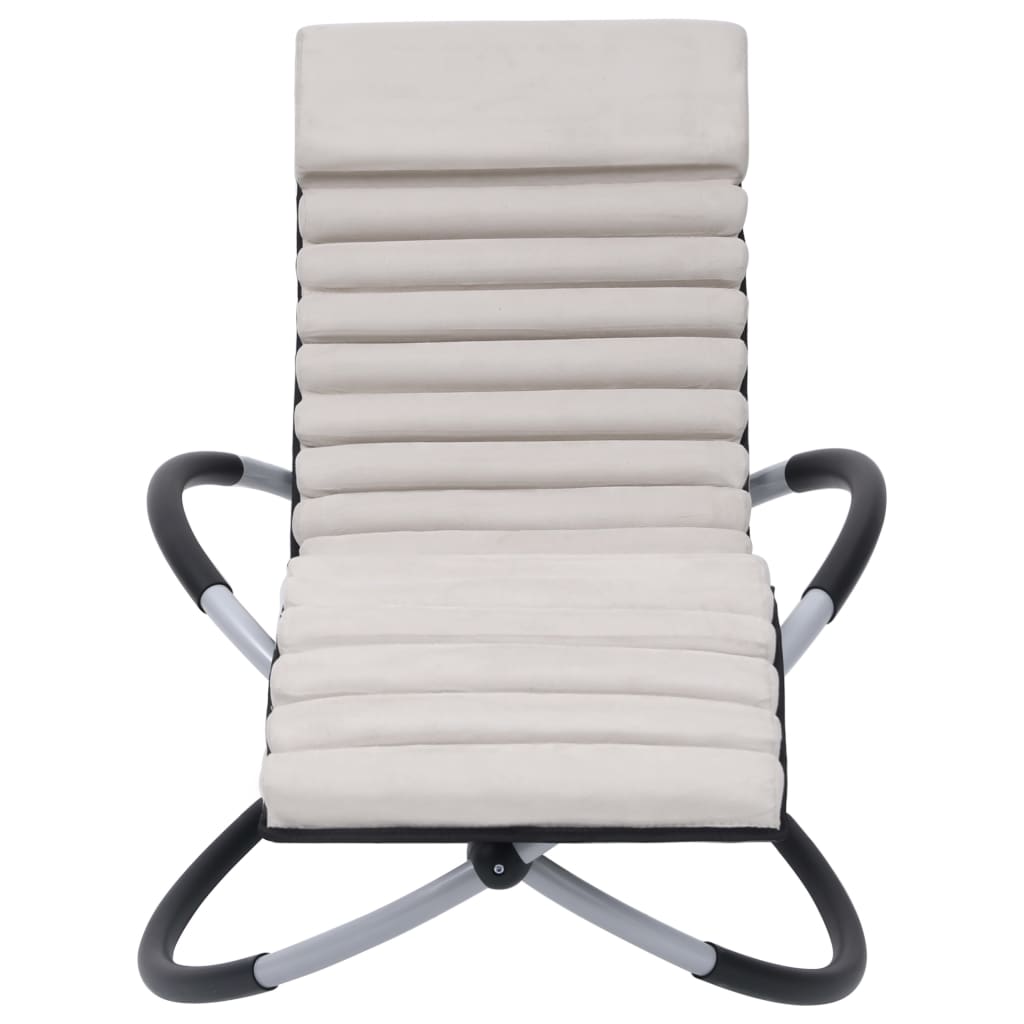 Sonnenliege mit Auflage Stahl Creme