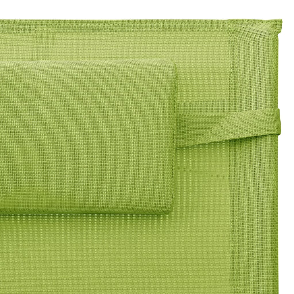 Sonnenliegen 2 Stk. Textilene Grün und Grau
