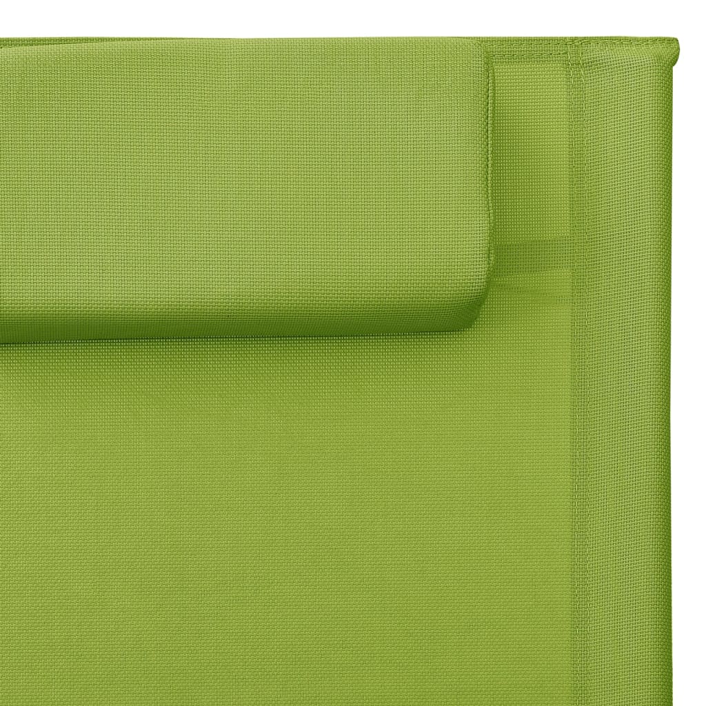 Sonnenliegen Textilene 2 Stk. Grün und Grau