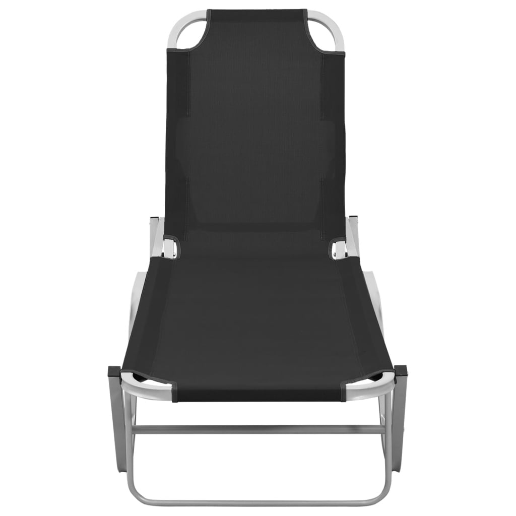 Sun lounger aluminum and textilene black