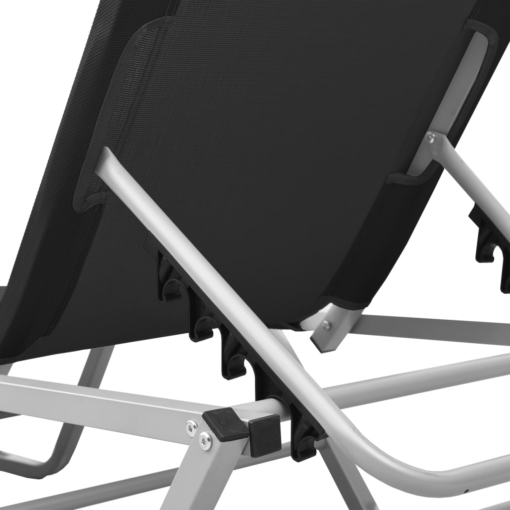 Sun lounger aluminum and textilene black