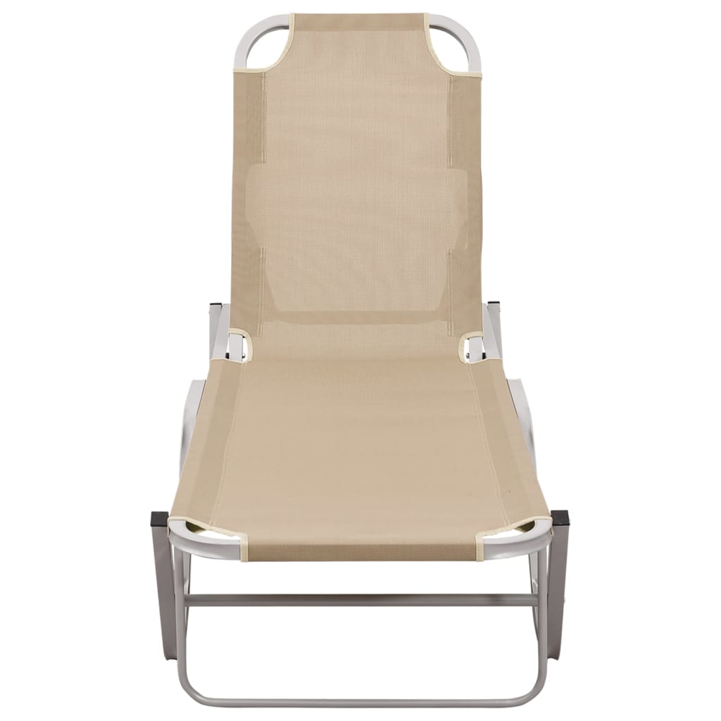 Sun lounger aluminum and textilene cream