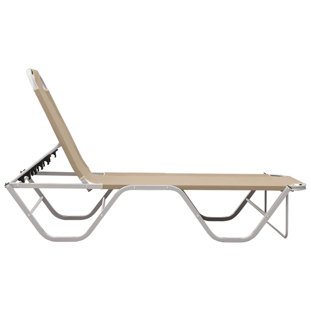 Sun lounger aluminum and textilene cream
