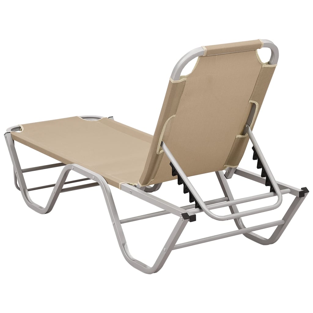 Sun lounger aluminum and textilene cream