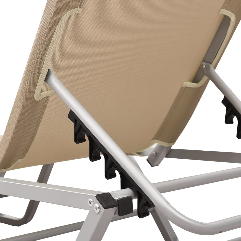Sun lounger aluminum and textilene cream