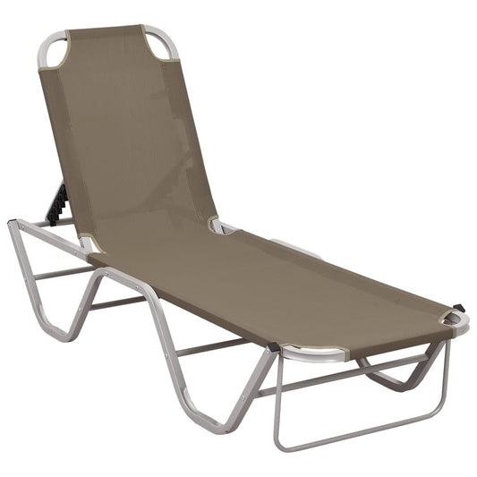 Sun lounger aluminum and textilene taupe