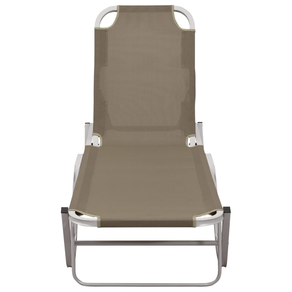 Sun lounger aluminum and textilene taupe
