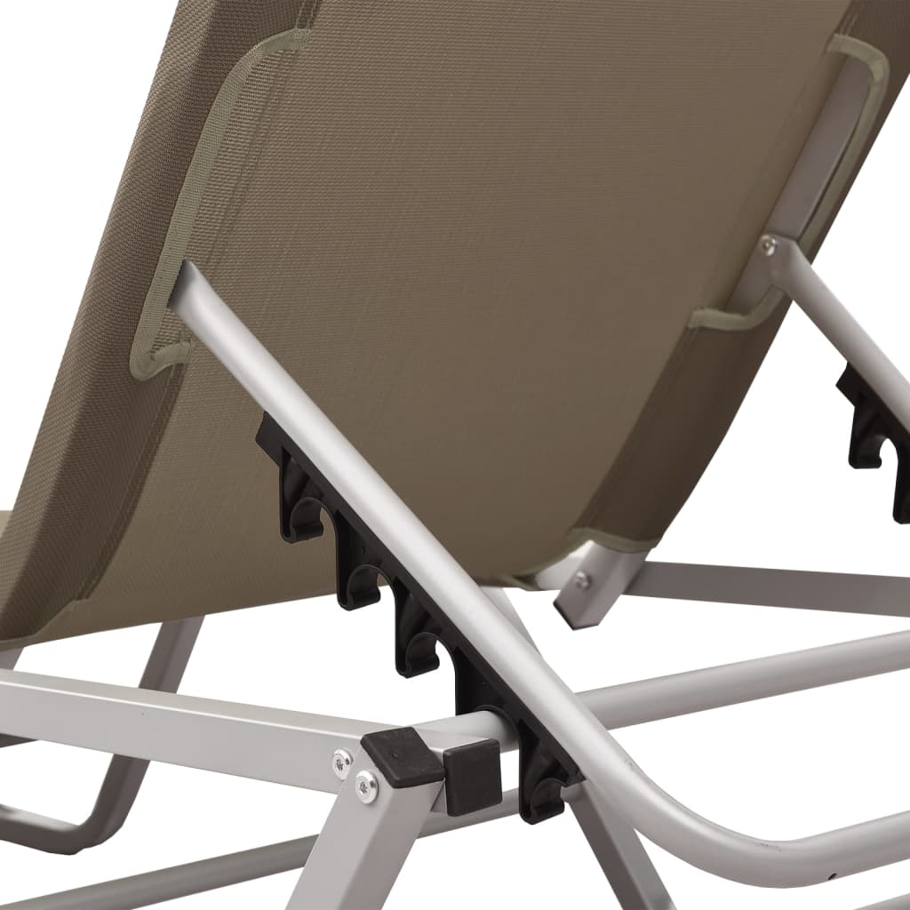 Sun lounger aluminum and textilene taupe