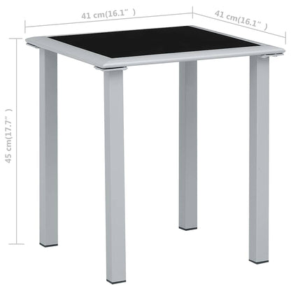 Sonnenliegen 2 Stk. mit Tisch Aluminium Schwarz