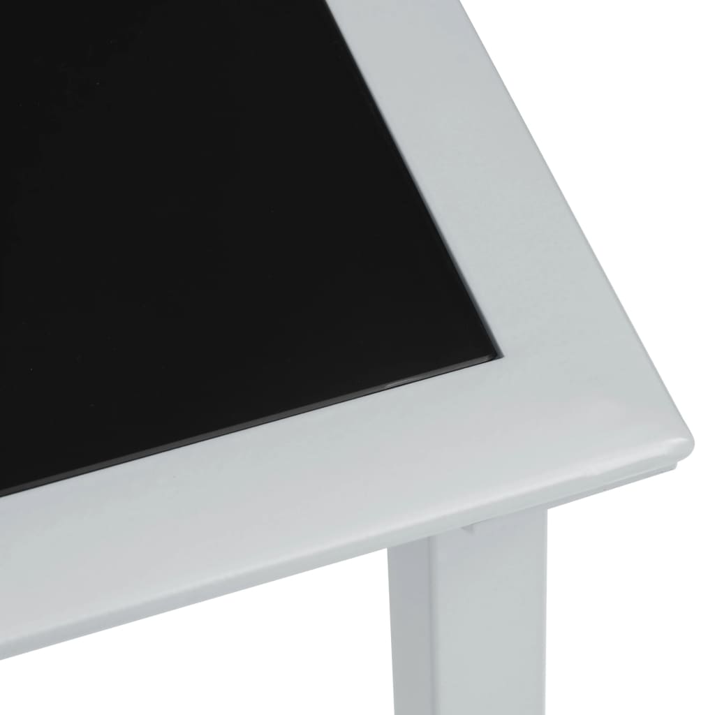 Chaises longues 2 pièces avec table en aluminium blanc crème