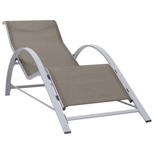 Bain de soleil textilène et aluminium taupe