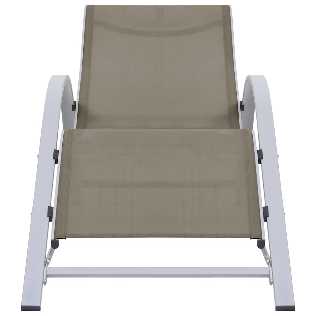 Sonnenliege Textilene und Aluminium Taupe