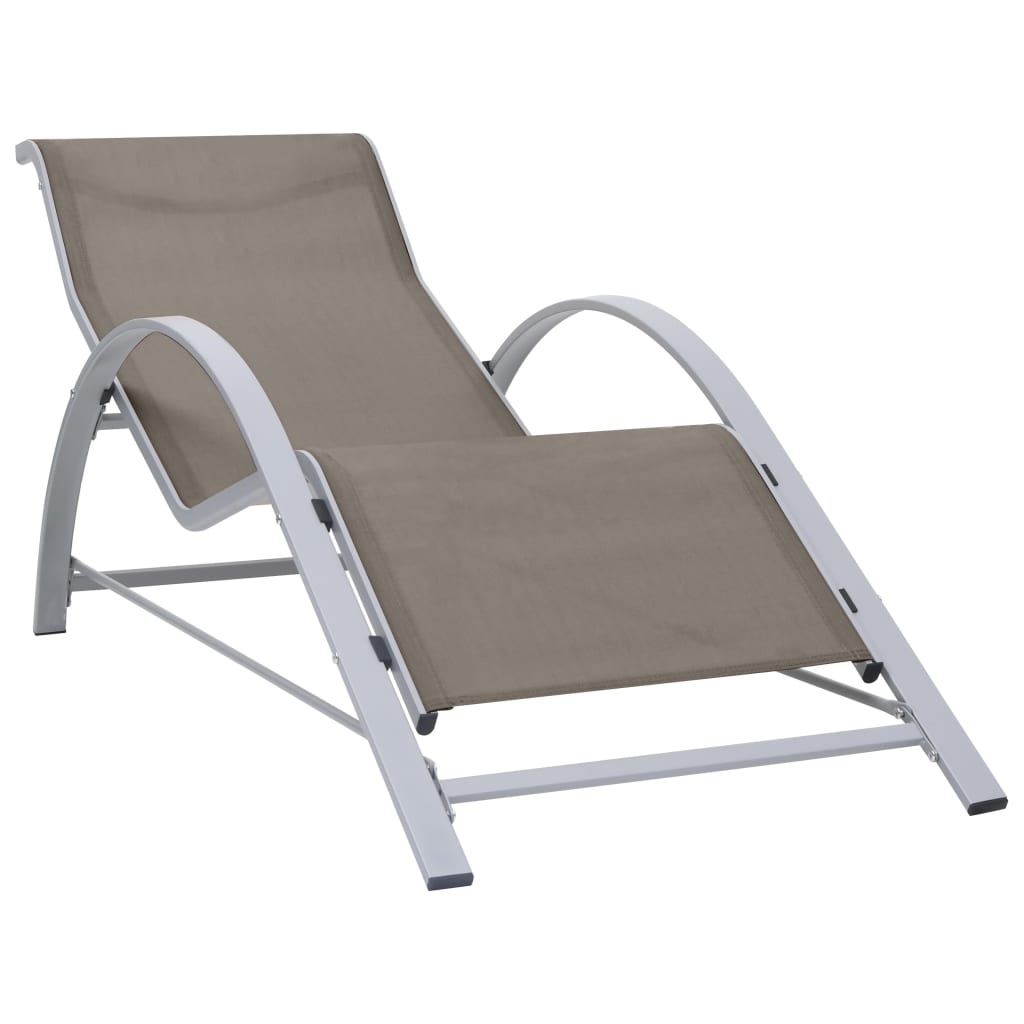 Sonnenliegen 2 Stk. mit Tisch Aluminium Taupe
