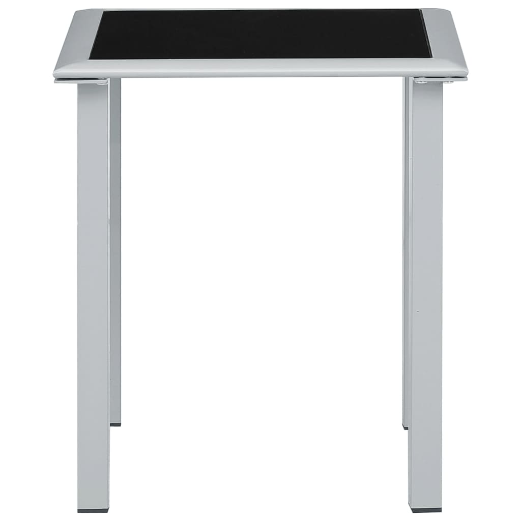 Chaises longues 2 pièces avec table en aluminium vert