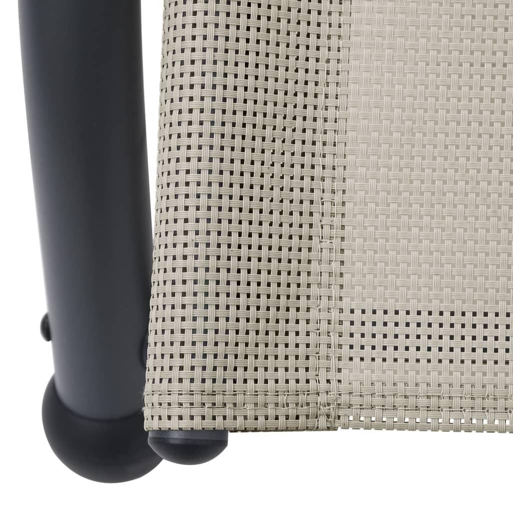 Double sun lounger with sun canopy Textilene Cream