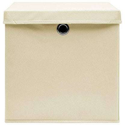 Aufbewahrungsboxen mit Deckeln 4 Stk. 28x28x28 cm Creme