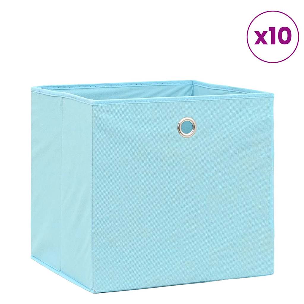 Aufbewahrungsboxen 10 Stk. Vliesstoff 28x28x28 cm Babyblau