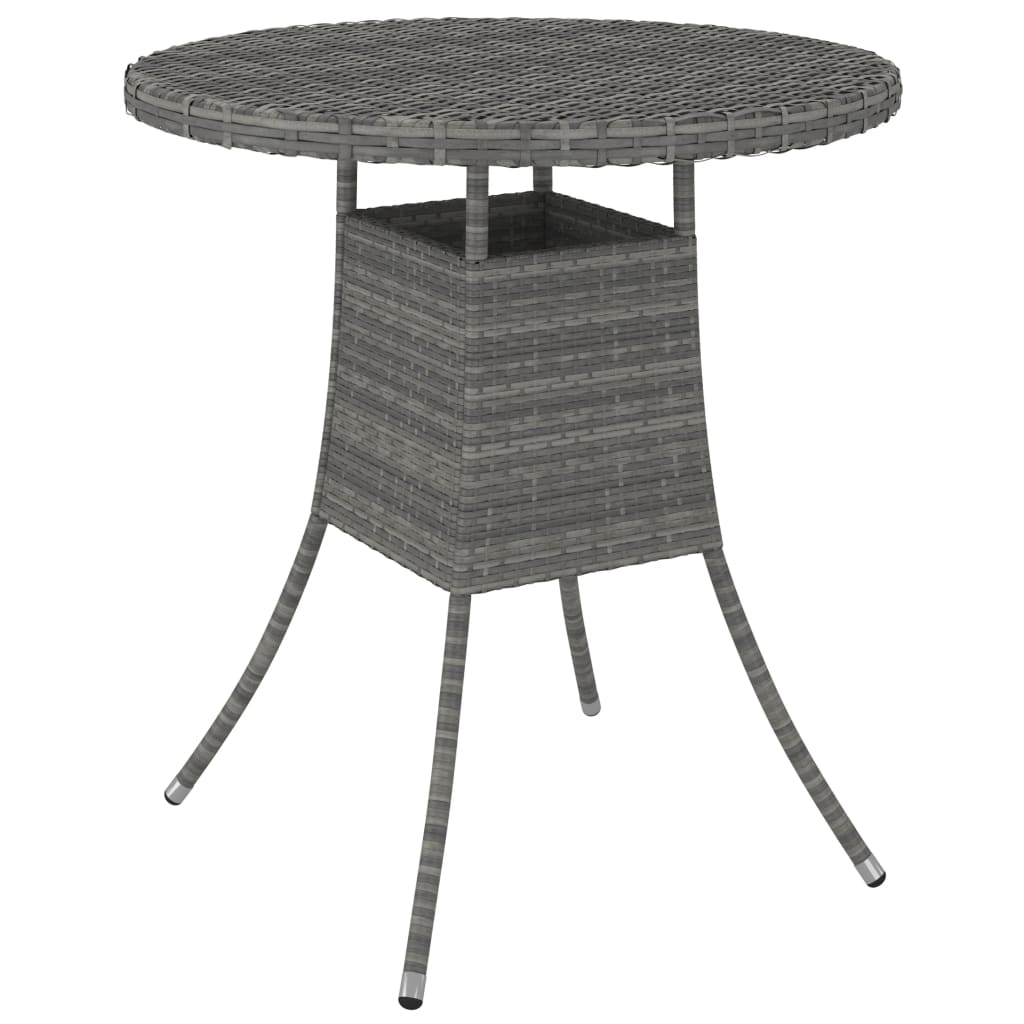 Gartentisch Grau 70x70x73 cm Poly Rattan