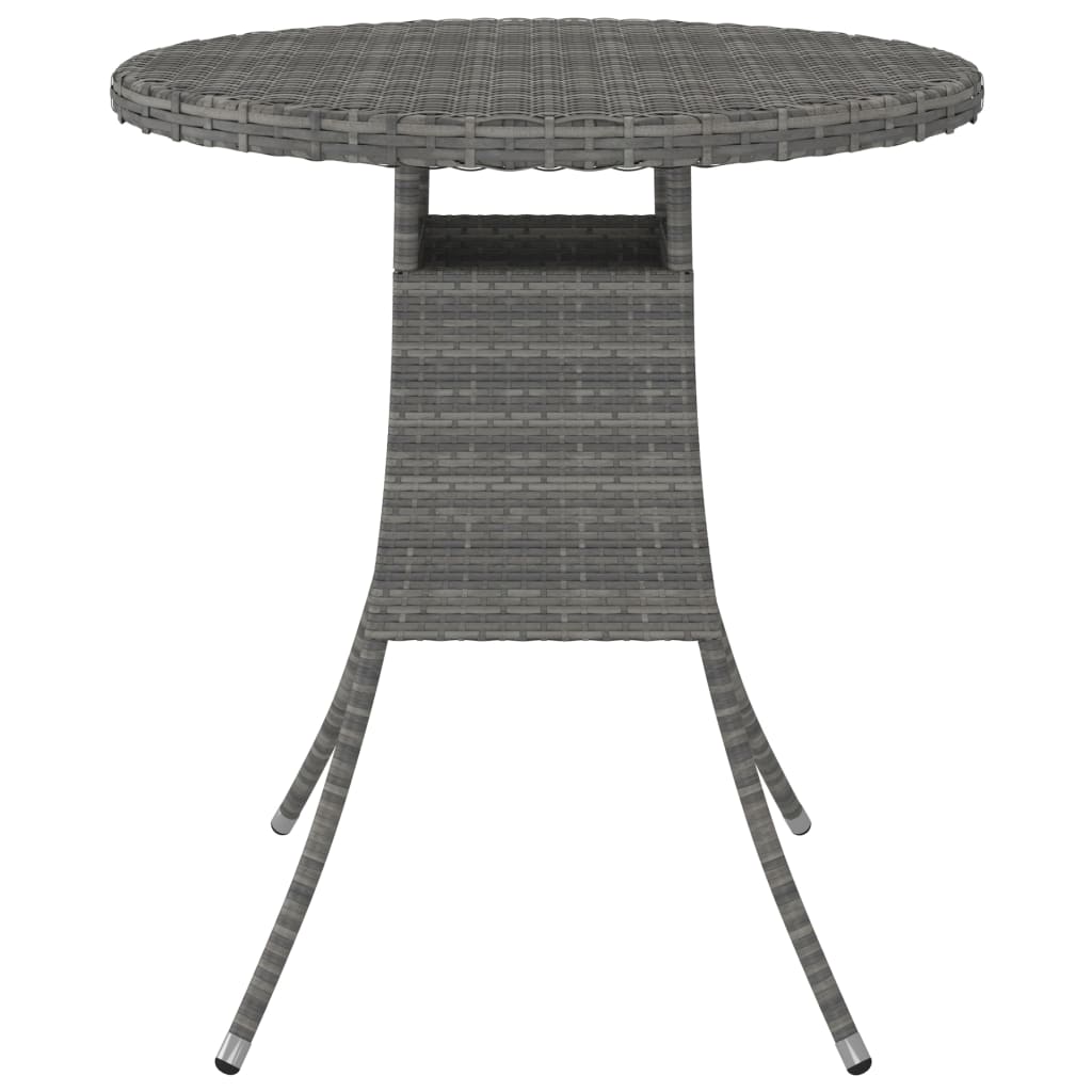 Gartentisch Grau 70x70x73 cm Poly Rattan