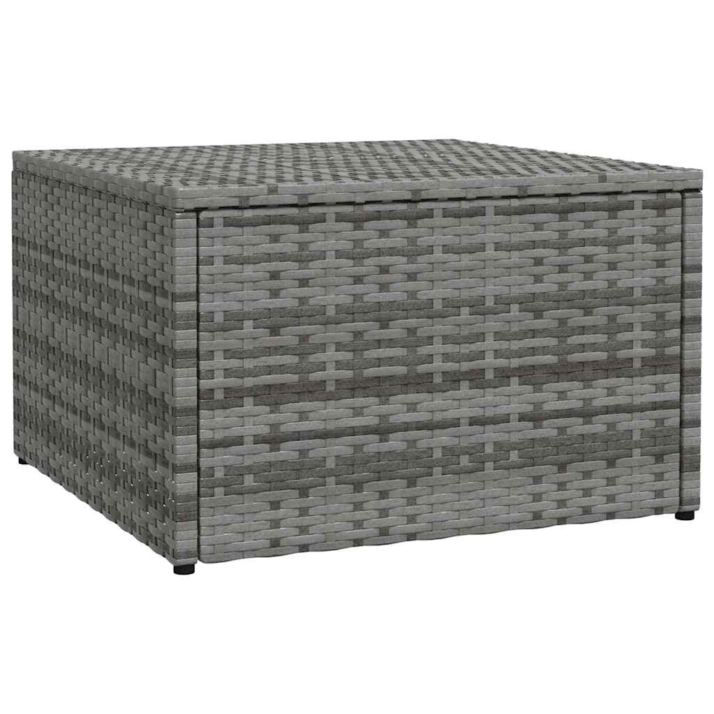 Outdoor-Fußhocker mit Kissen Grau Polyrattan