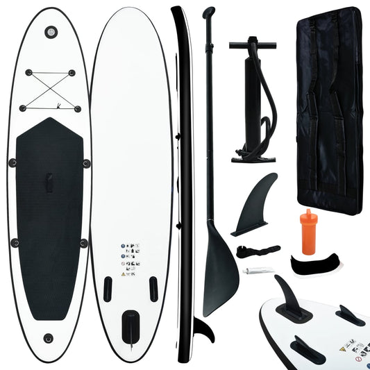 Set de planches SUP gonflables noir et blanc