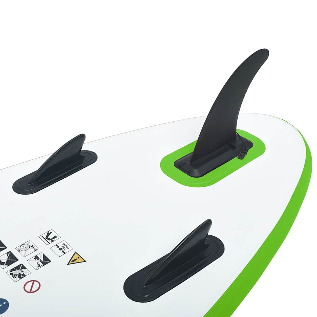 SUP-Board-Set Aufblasbar Grün und Weiß