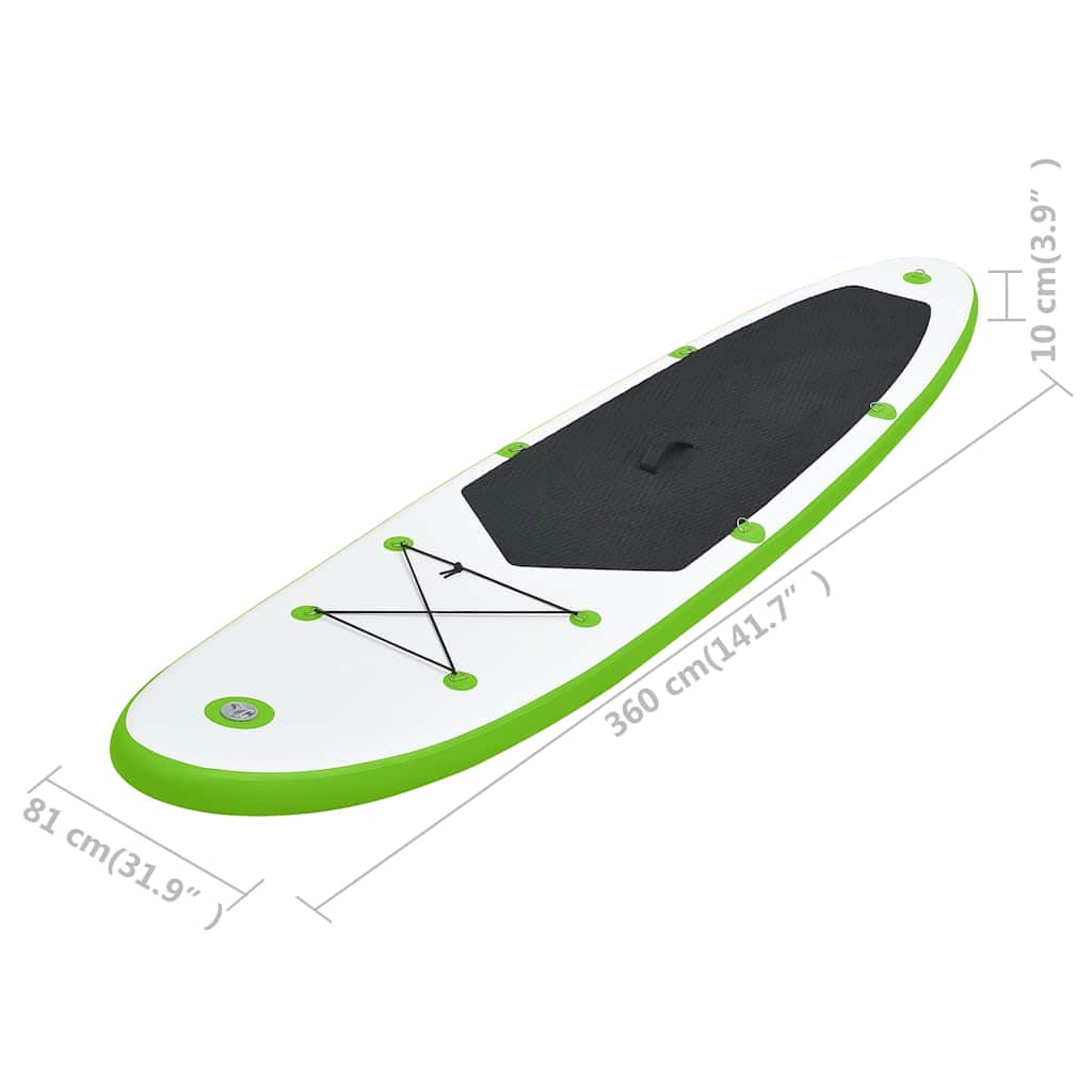 Set de planches SUP gonflables vert et blanc