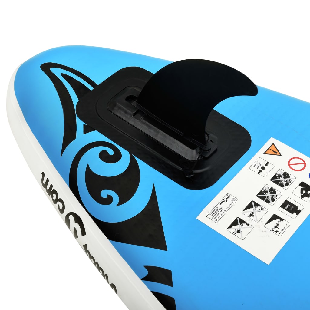 SUP-Board-Set Aufblasbar 366x76x15 cm Blau