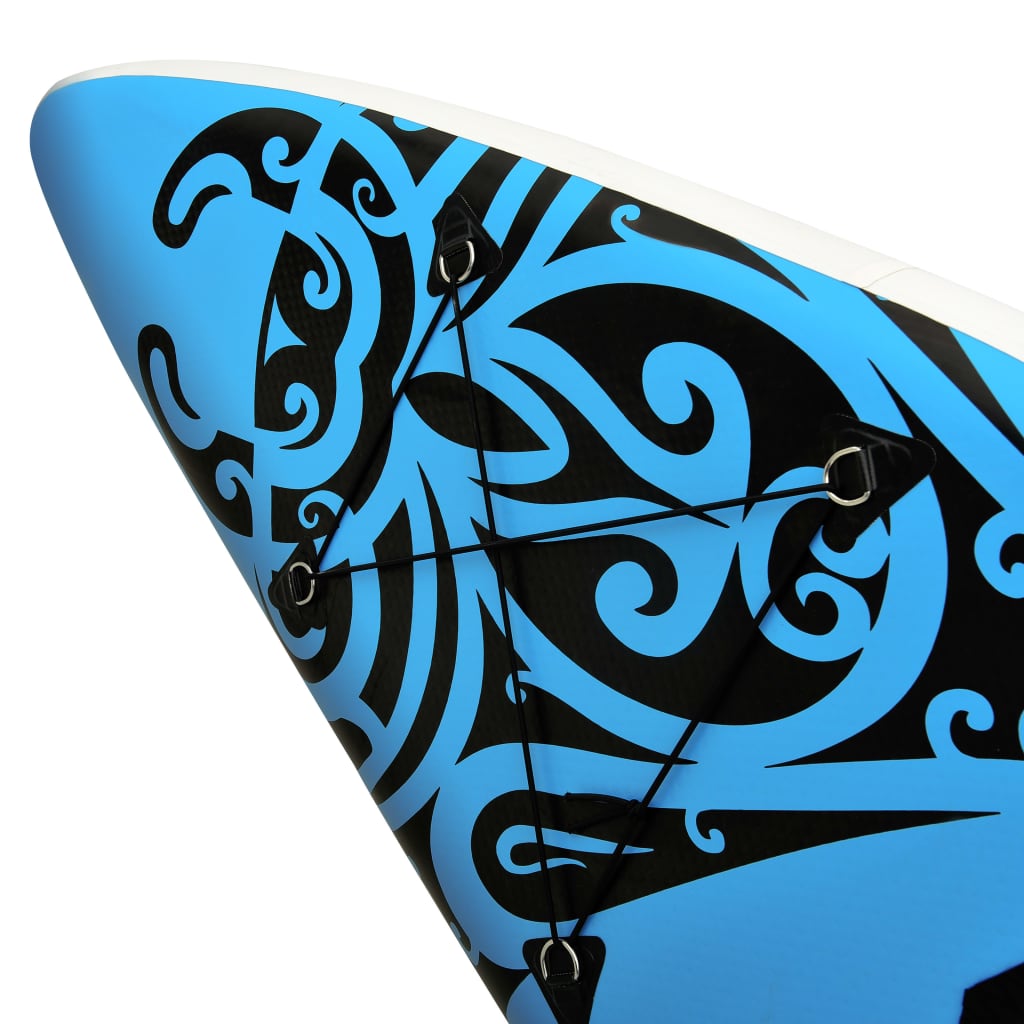 SUP-Board-Set Aufblasbar 366x76x15 cm Blau