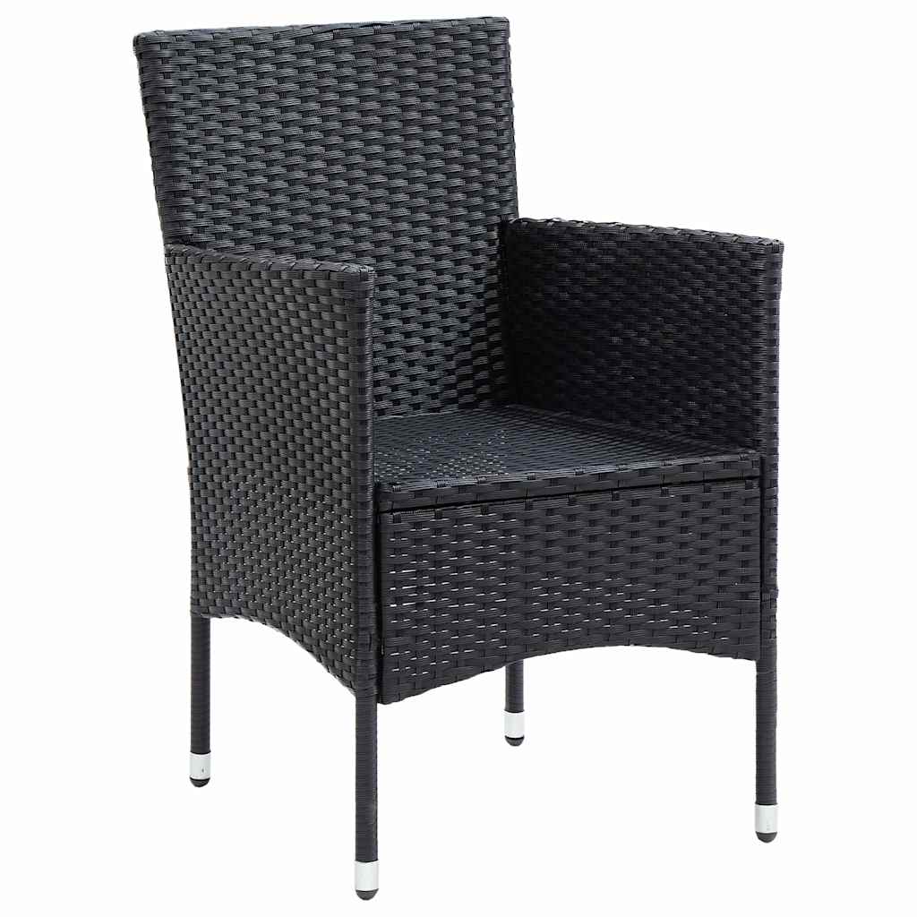 Garten-Essstühle 4 Stk. Poly Rattan Schwarz