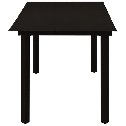 Garten-Esstisch Schwarz 150x80x74 cm Stahl und Glas